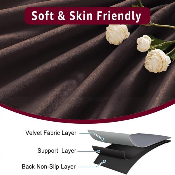 Recliner Headrest Covers Protector,Non Slip Soft Velvet Recl... - Image 2