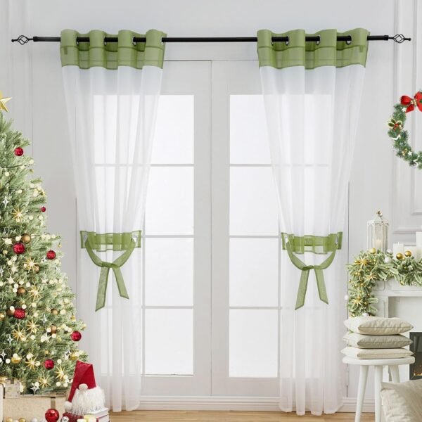 L.Z.E White Sheer Curtains 84 Inches Long 2 Panels Set Windo... - Image 8