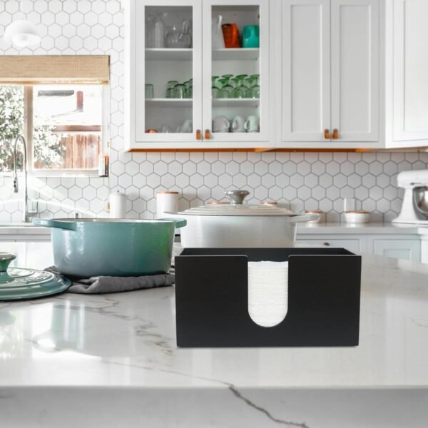 Paper Towel Dispenser Countertop, Bamboo Paper Hand Towel Ho... - Image 4