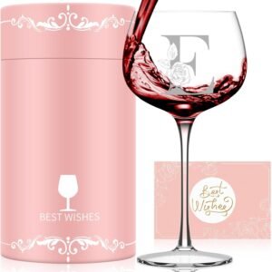 Personalized Gifts for Women, Monogrammed A-Z Wine Glass Cus...