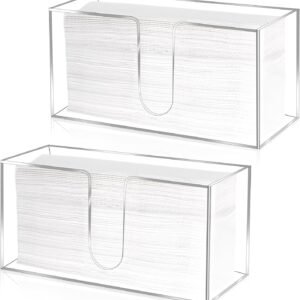 2 Pack Acrylic Countertop Paper Towel Dispenser, Folded Pape...