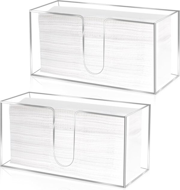 2 Pack Acrylic Countertop Paper Towel Dispenser, Folded Pape...
