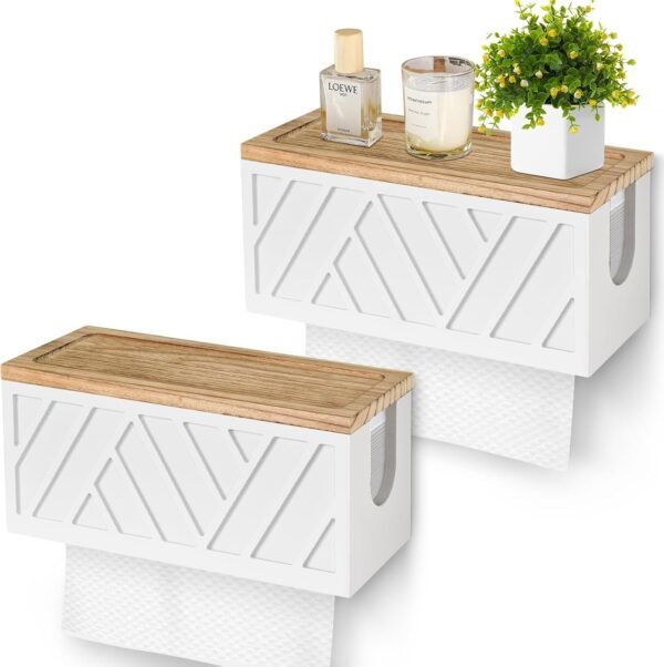 Set of 2 Paper Towel Dispenser Wall Mount, Paper Towel Holde...