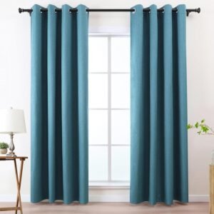 L.Z.E Denim Blue 100% Blackout Curtains 72 Inch Length for B...
