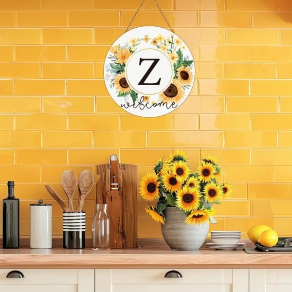 Sunflower Decor Monogram Letter Z Wreaths for Front Door Wre... - Image 6