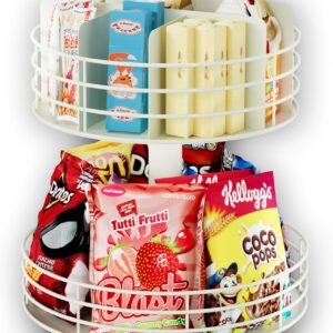 Snack Organizer - Versatile Snack Storage 2 Tier Lazy Susan ...