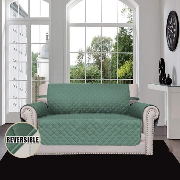 Easy-Going Reversible Loveseat Couch Cover for 2 Cushion Cou... - Image 2