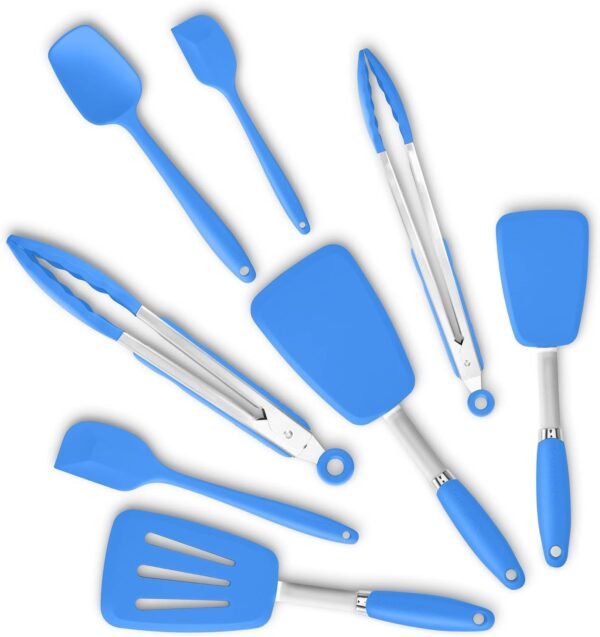 Silicone Spatulas Set Turners Tongs Cooking Utensils Set Hig...