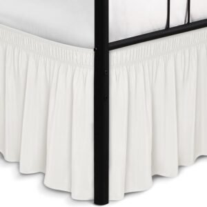Biscaynebay Wrap Around Bed Skirts with Split Corners for Ki...