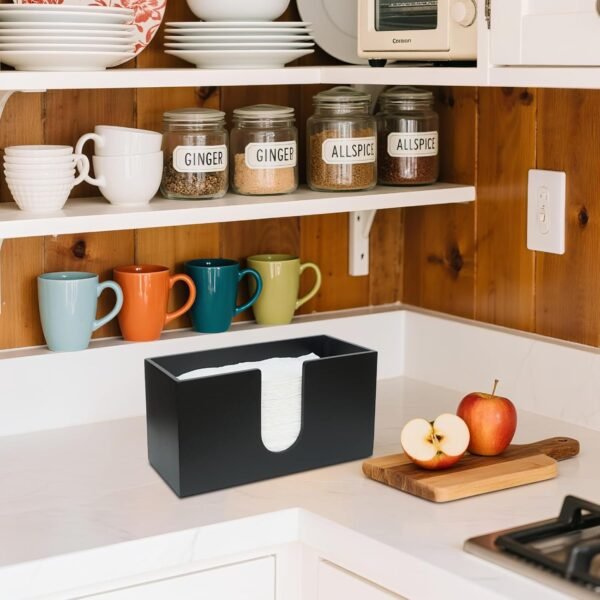 Paper Towel Dispenser Countertop, Bamboo Paper Hand Towel Ho... - Image 5