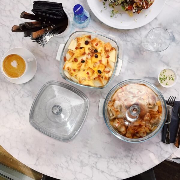 NUTRIUPS Small Glass Casserole Dish with Lid Oven Safe Casse... - Image 5