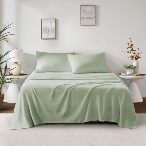 True North by Sleep Philosophy Plush Sheet Set Queen, Solid ... - Image 11