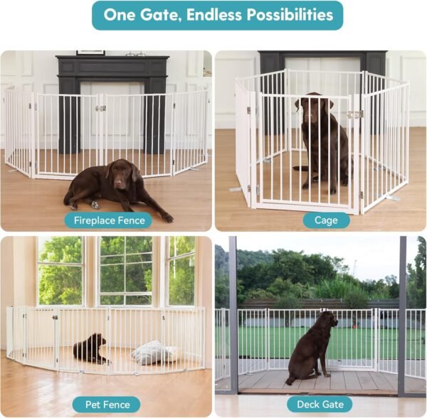 No Pawblems Free Standing Dog Gate with Door, 30'' Tall Fold... - Image 7