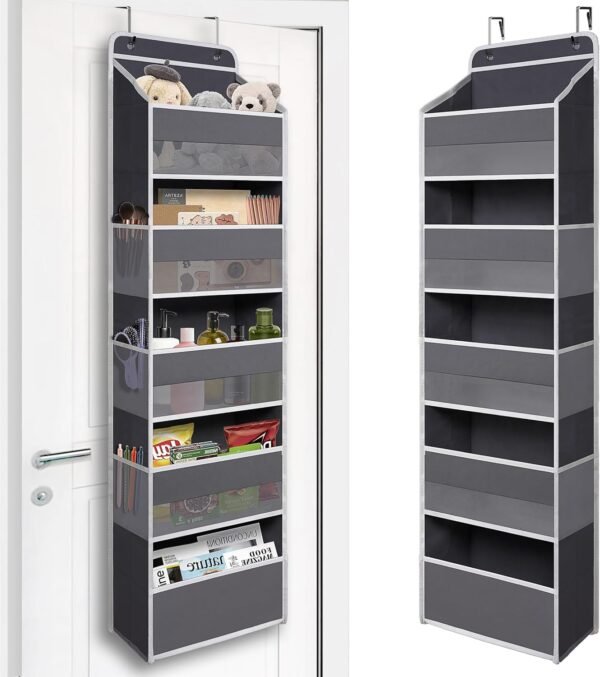 Over Door Organizer with 5 Large Pockets, Heavy Duty Hanging...