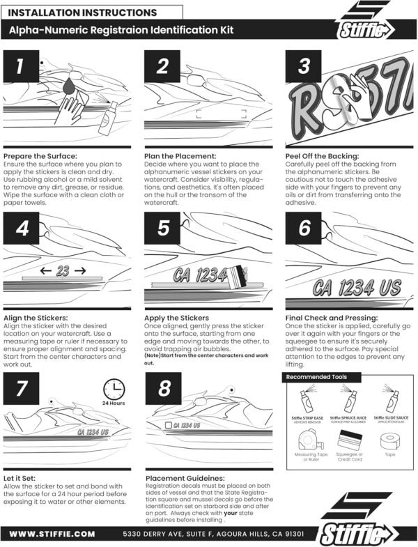 STIFFIE Uniline Gold Rush 3" Boat & PWC Registration Decals ... - Image 4