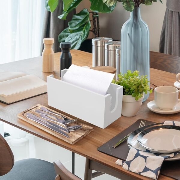 Paper Towel Dispenser Wall Mount, Wooden Bathroom Paper Towe... - Image 5