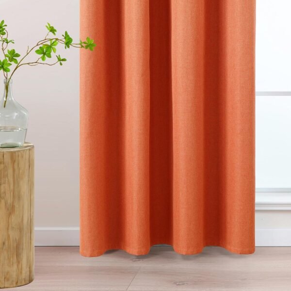 L.Z.E Burnt Orange 100% Blackout Curtains 72 Inch Length for... - Image 6