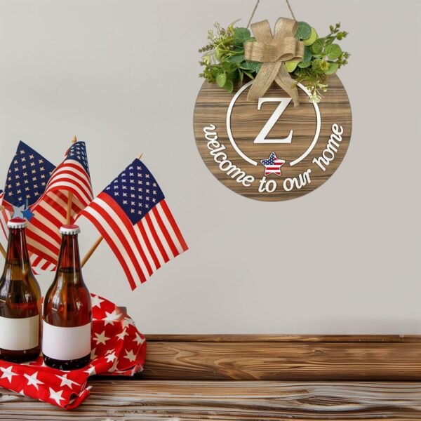 Interchangeable Seasonal Monogram Letter Z Welcome Sign Fron... - Image 5
