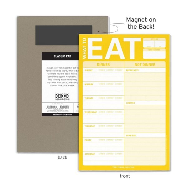 Knock Knock What to Eat Pad Meal Planning Pad, 6 x 9-inches ... - Image 2