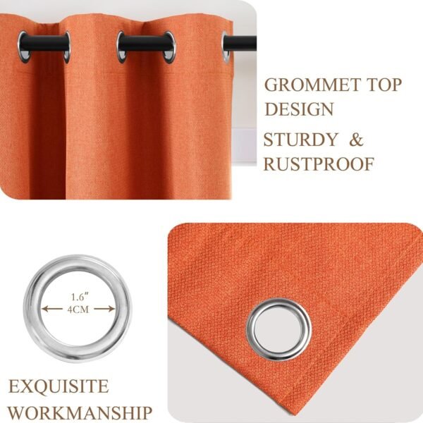 L.Z.E Burnt Orange 100% Blackout Curtains 72 Inch Length for... - Image 5