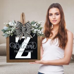 Ultra Large 14'' Last Name All Year Round Front Door Wreath ...