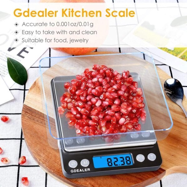 GDEALER Digital Pocket Kitchen Scale 0.001oz/0.01g 500g Kitc... - Image 2