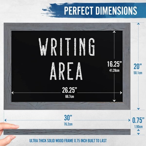 HBCY Creations Rustic Grey Magnetic Wall Chalkboard, Extra L... - Image 2