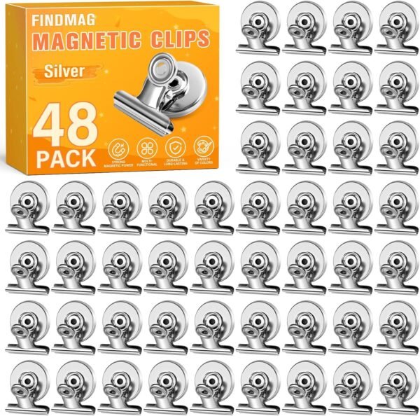 FINDMAG 48 Pack Magnetic Clips for Photo and Picture Display...