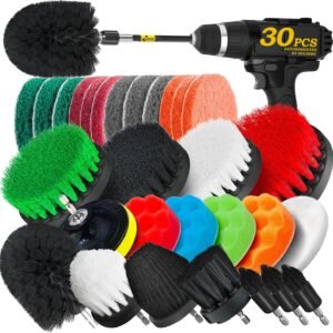 Holikme 30 Piece Drill Brush Set, Scrub Pads Scrubber Brush ...
