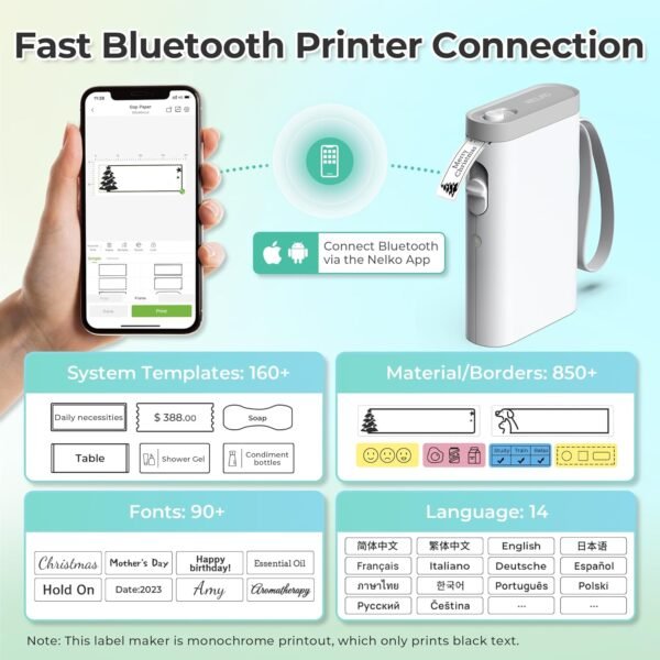 Nelko Label Maker Machine with Tape, P21 Bluetooth Label Pri... - Image 2
