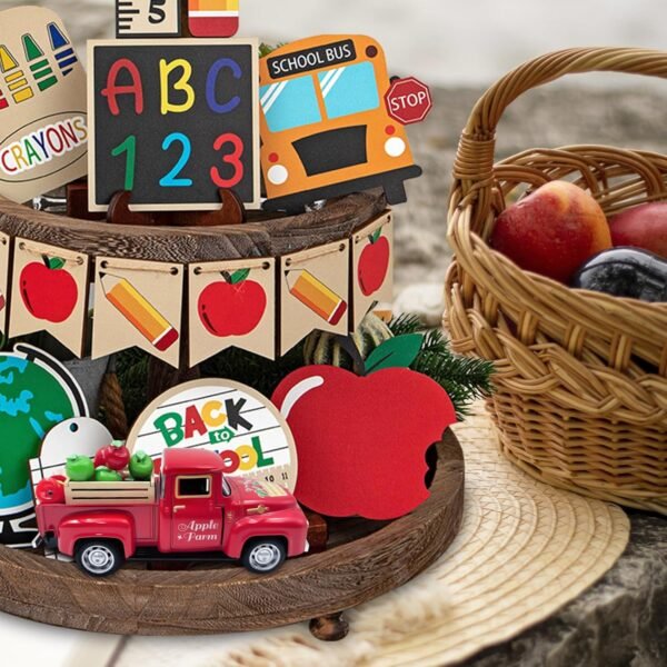 Fall Apple Decor Vintage Metal Truck with Mini Fake Apples a... - Image 8