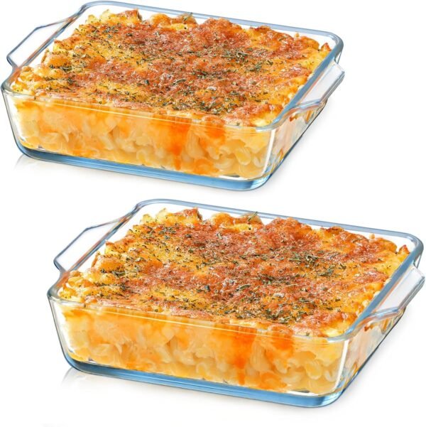 NUTRIUPS 6x6 Baking Dish 2-pack, Square Glass Baking Dish fo...
