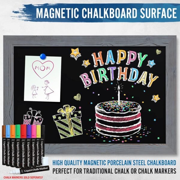 HBCY Creations Rustic Grey Magnetic Wall Chalkboard, Extra L... - Image 5