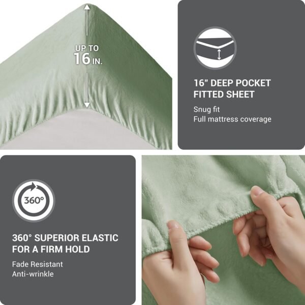 True North by Sleep Philosophy Plush Sheet Set Queen, Solid ... - Image 4