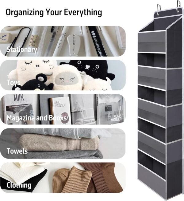 Over Door Organizer with 5 Large Pockets, Heavy Duty Hanging... - Image 6