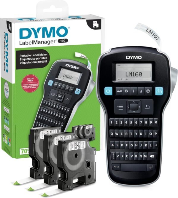 DYMO LabelManager 160 Portable Label Maker Bundle, Easy-to-U...