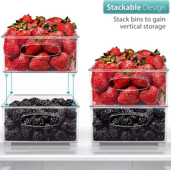 Sorbus Stackable Refrigerator Organizer Bins - Clear Storage... - Image 3