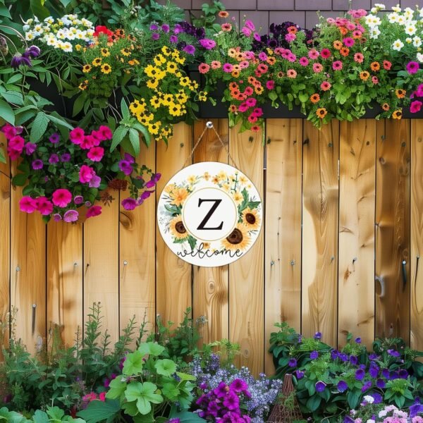 Sunflower Decor Monogram Letter Z Wreaths for Front Door Wre... - Image 7