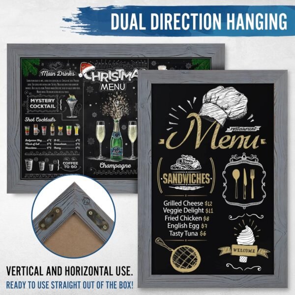 HBCY Creations Rustic Grey Magnetic Wall Chalkboard, Extra L... - Image 3